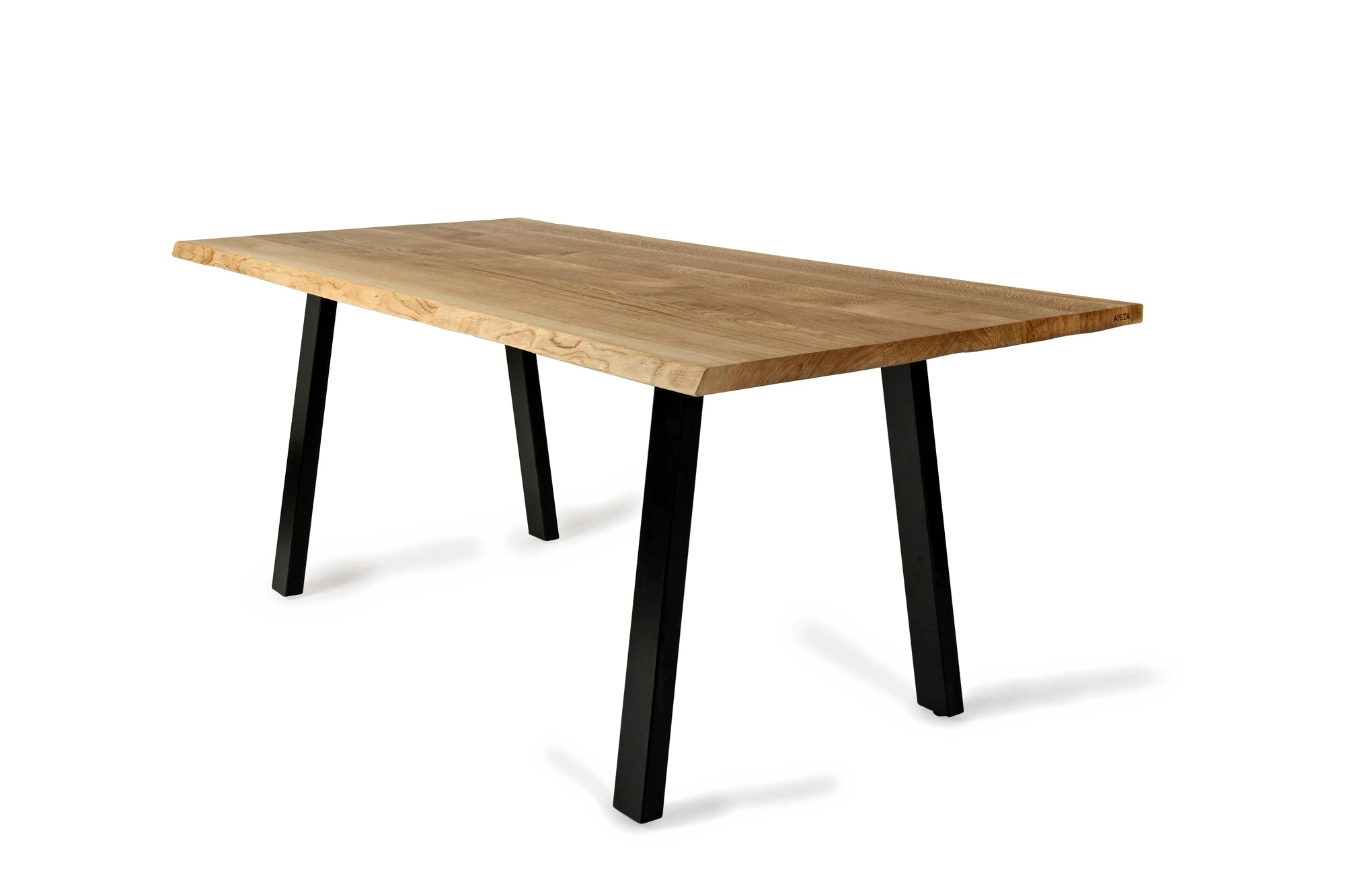 APEZA - Plateau table BEL AIR bords live edge pieds en A noirs