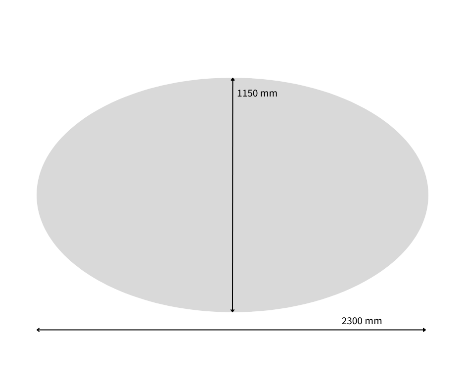 APEZA - Dimension table ovale sur mesure